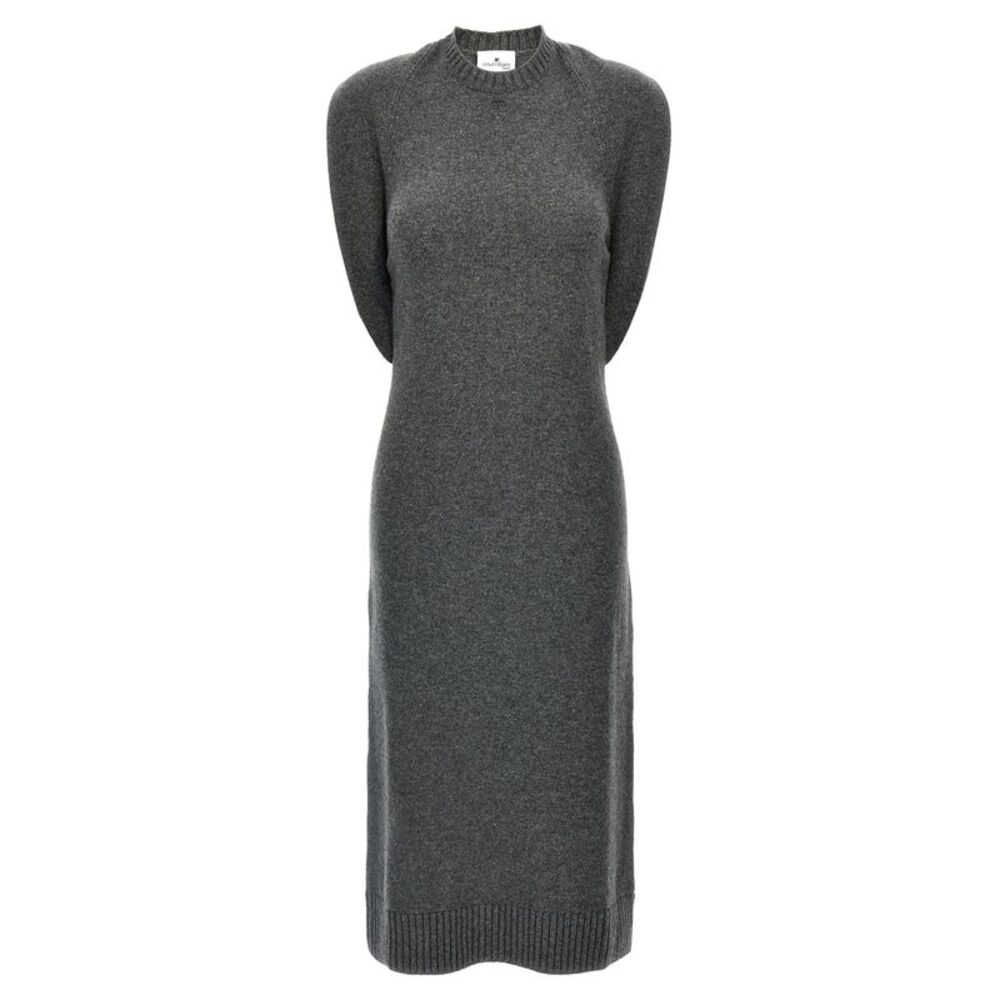 Courrèges Gray Wool Midi Women's Dress